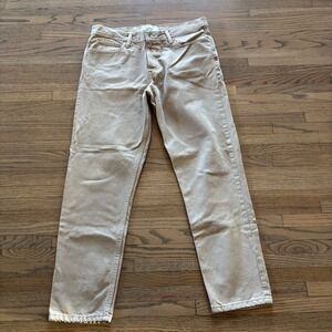 BDG Urban Outfitters Mens Dad Slim Tapered Jeans Khaki Tan 33x32 Fits 34x28